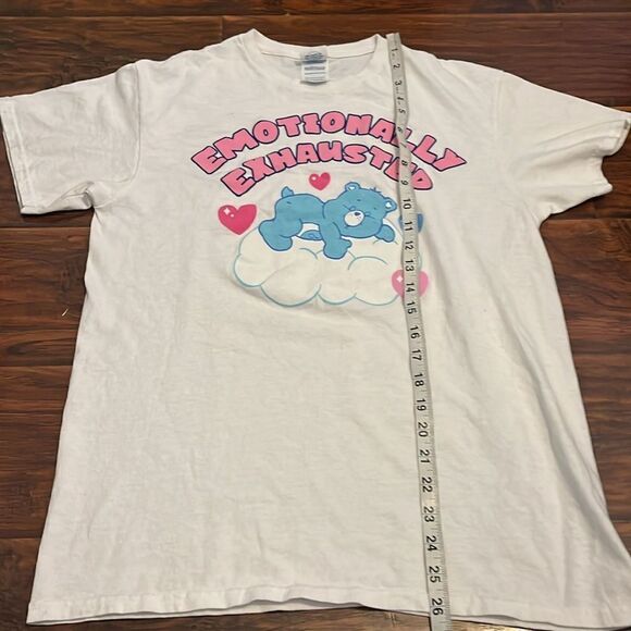Care Bears White Emotionally Exhausted Graphic Pullover T-Shirt - Picture 6 of 7